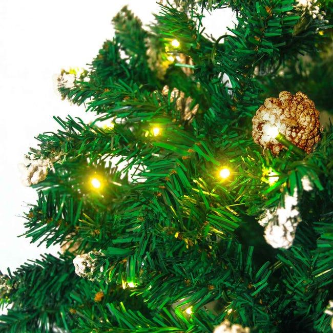 Leroymerlin Comet - Albero di Natale con luci LED e pigne ø110 x 210H 1200 rami e 60 pigne Qualità Garantita
