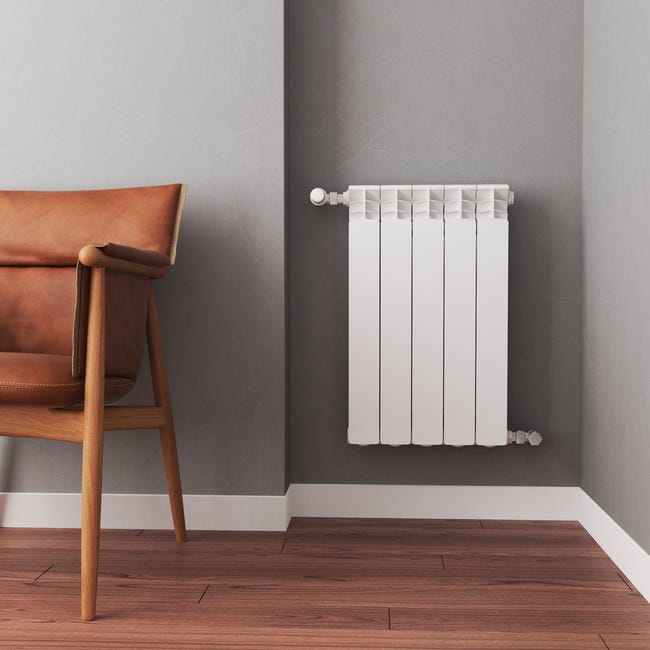 Leroymerlin Radiatore acqua calda EQUATION ALURAD in alluminio 5 elementi interasse 600 mm bianco Sottocosto