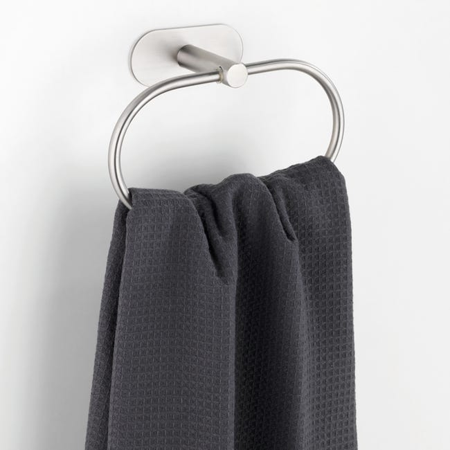 Leroymerlin Porta salviette ad anello Orea Matt cromo spazzolato L 20.5 cm Economico