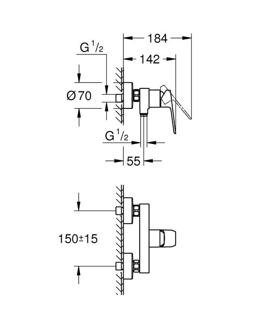 Leroymerlin Rubinetto per doccia miscelatore monocomando Clova Pulse cromo lucido GROHE Saldi
