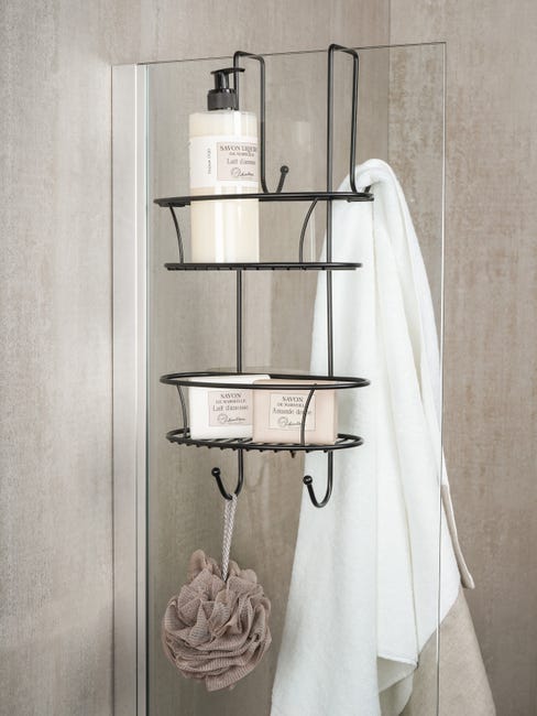 Leroymerlin Organizer per doccia per porta doccia Spider black nero opaco Offerte