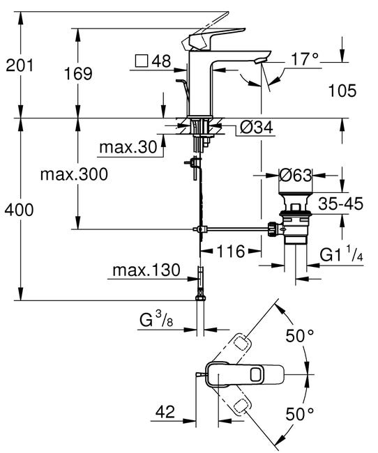 Leroymerlin Rubinetto per lavabo a canna media Clova Pulse cromato lucido GROHE Vendita Economica