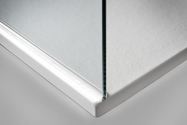 Leroymerlin Piatto doccia in resina effetto pietra L 120 x L 80 cm bianco Italia