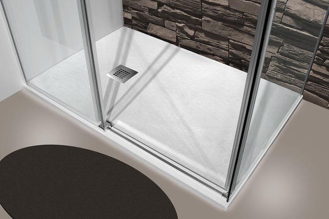 Leroymerlin Piatto doccia in resina effetto pietra L 120 x L 70 cm bianco Vendita