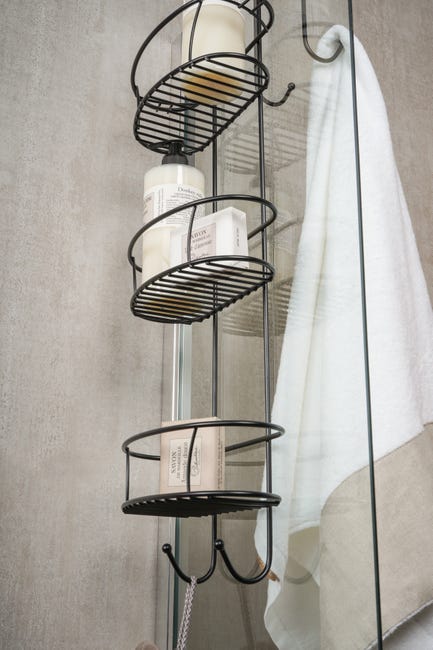 Leroymerlin Organizer per doccia per porta doccia Spider xxl nero opaco Spedizione Gratuita