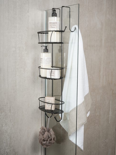 Leroymerlin Organizer per doccia per porta doccia Spider xxl nero opaco Spedizione Gratuita