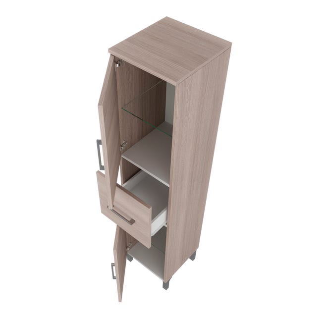 Leroymerlin Colonna per mobile bagno SYMOA 1 cassetto 2 ante P 33.5 x L 31.5 x H 148 cm rovere naturale legno Affare Del Giorno