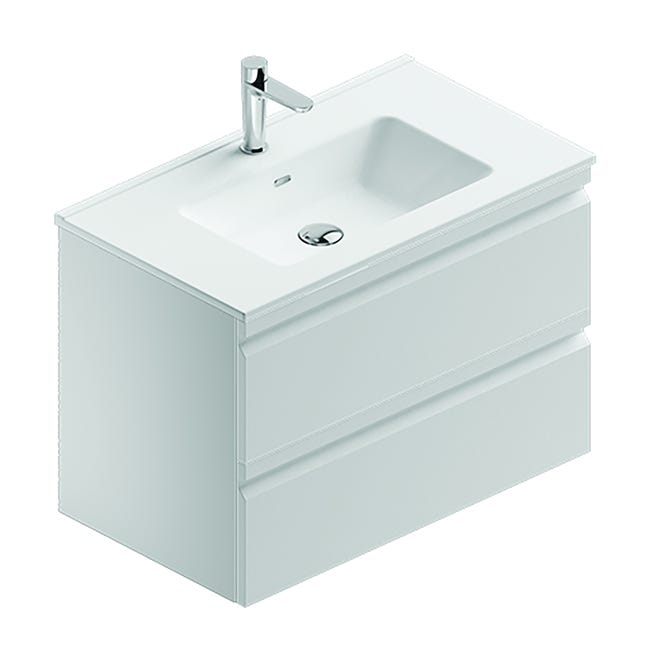 Leroymerlin Mobile sottolavabo e lavabo Pull bianco opaco in mdf L 80 x H 56 x P 46 cm 2 cassetti Sottocosto
