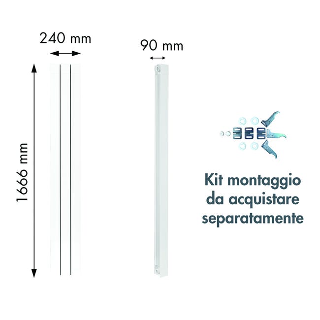 Leroymerlin Radiatore acqua calda PRODIGE SUPERIOR in alluminio 3 elementi interasse 600 mm bianco Novità
