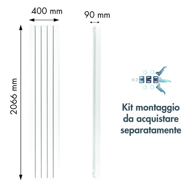 Leroymerlin Radiatore acqua calda PRODIGE SUPERIOR in alluminio 5 elementi interasse 2000 mm bianco I Più Venduti