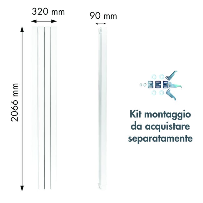 Leroymerlin Radiatore acqua calda PRODIGE SUPERIOR in alluminio 4 elementi interasse 2000 mm bianco Convenienza