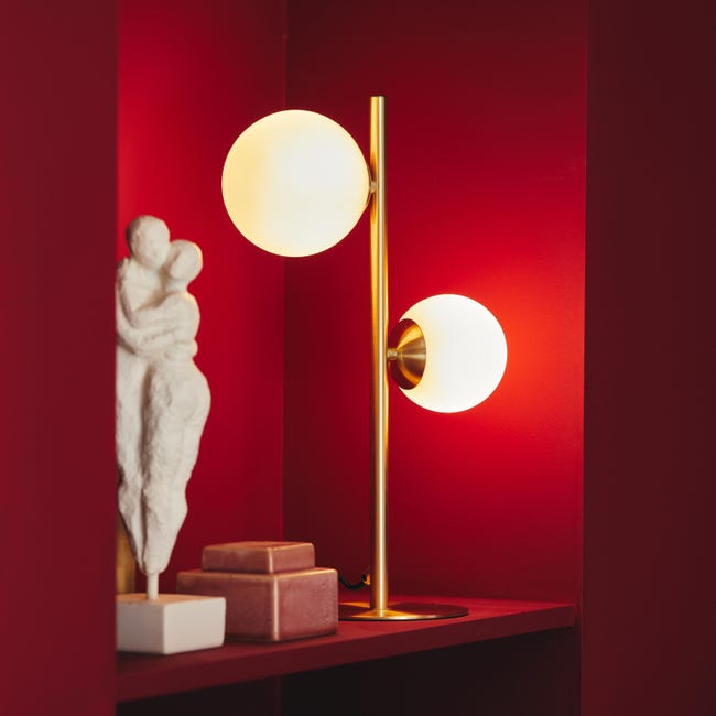 Leroymerlin Lampada da tavolo glamour Callas 2xG9 INSPIRE Offerta Giorno del Papà