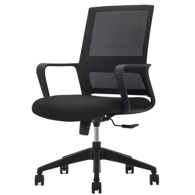 Leroymerlin Sedia Ufficio Ergonomica Supporto Lombare Regolabile e Traspirante - Nero Vendita calda
