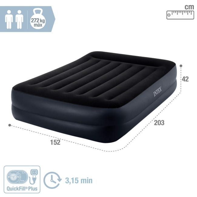 Leroymerlin Intex 64124ND - Materasso Dura-Beam Pillow Rest Raised Autogonfiante 152x203x42 cm Offerte esclusive