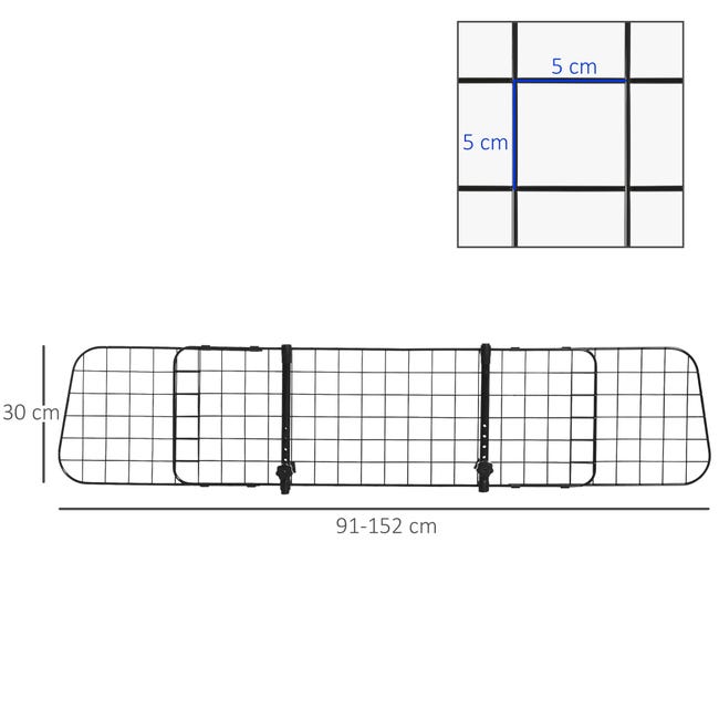 Leroymerlin PawHut Barriera Divisore per Cani Universale per Poggiatesta Macchina Facile da Installare Regolabile 91-152cm Offerta settimanale