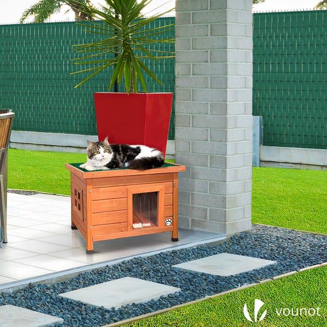 Leroymerlin Casetta per Gatti in Legno con Finestra e Porta Cuccia Casa per Gatti 57x45x43cm Ultimo giorno
