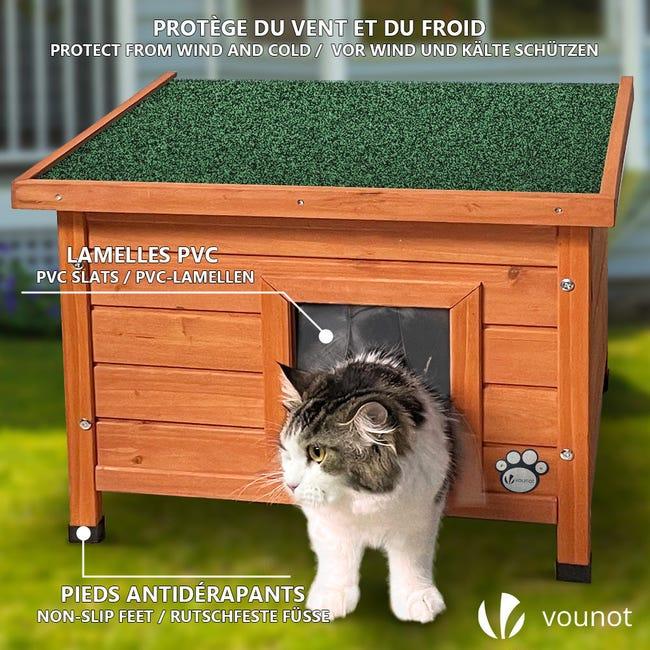 Leroymerlin Casetta per Gatti in Legno con Finestra e Porta Cuccia Casa per Gatti 57x45x43cm Ultimo giorno