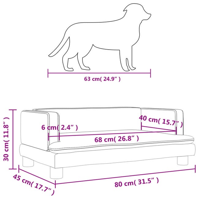 Leroymerlin vidaXL Lettino per Cani Grigio Scuro 80x45x30 cm in Velluto Fino al 60% di sconto