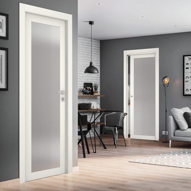 Leroymerlin Porta tamburata battente Glass vetrata bianco L 80 x H 210 cm sinistra 50% di sconto per tempo limitato