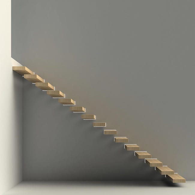 Leroymerlin Gradino Wall in legno bianco L 900 mm H 300 mm 2025