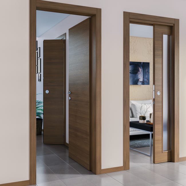 Leroymerlin Porta tamburata scorrevole Stenophylla marrone L 70 x H 210 cm reversibile Italia