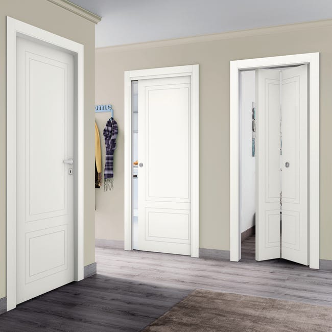 Leroymerlin Porta tamburata scorrevole Nobel bianco L 80 x H 210 cm reversibile Nuovo
