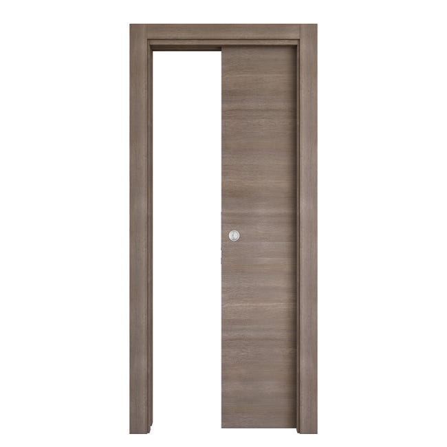 Leroymerlin Porta tamburata scorrevole Stylish grigio L 80 x H 210 cm reversibile Soddisfazione Garantita
