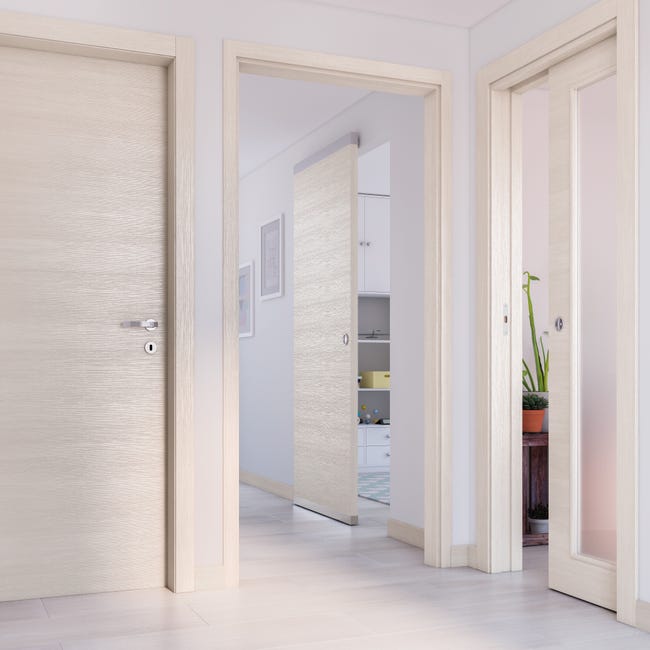 Leroymerlin Porta tamburata battente Lucad grano L 70 x H 210 cm reversibile Qualità Garantita