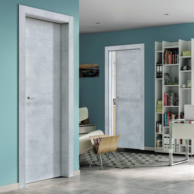 Leroymerlin Porta scorrevole Cemento cemento grigio L 70 x H 210 cm reversibile Negozi Online