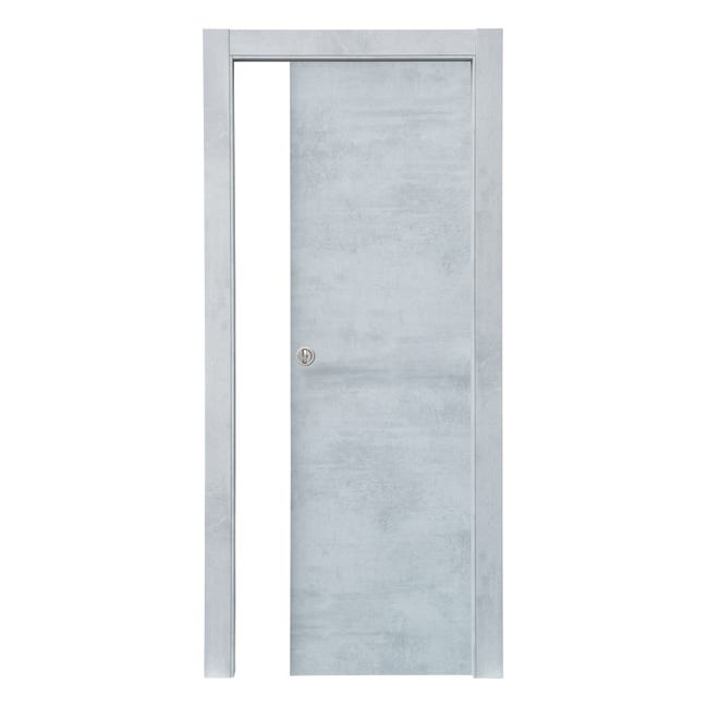 Leroymerlin Porta scorrevole Cemento cemento grigio L 70 x H 210 cm reversibile Negozi Online