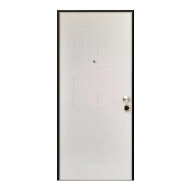 Leroymerlin Porta blindata MASTER Square L 80 x H 200 cm bianco apertura sinistra Fino Al -60%