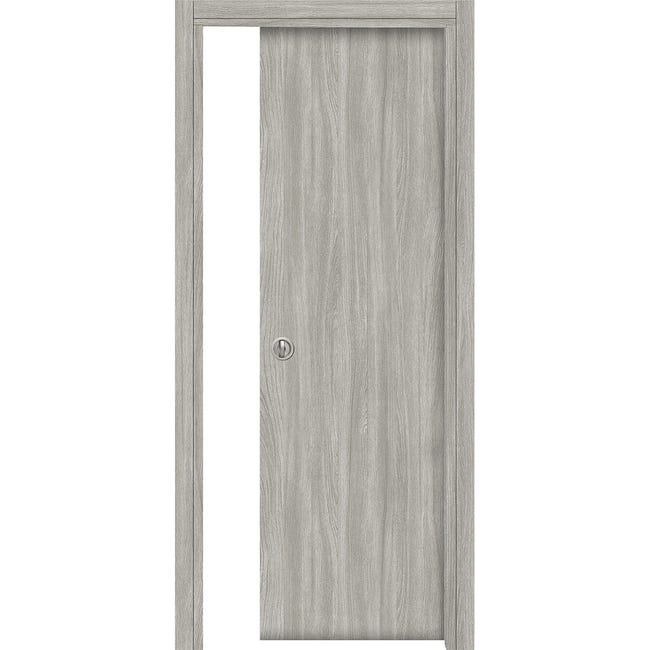 Leroymerlin Porta scorrevole Braque olmo grigio L 80 x H 210 cm reversibile Shopping Online