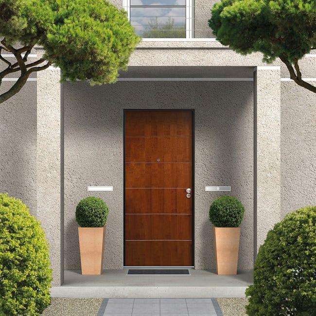 Leroymerlin Porta blindata MASTER Service L 90 x H 210 cm noce/bianco apertura destra Online
