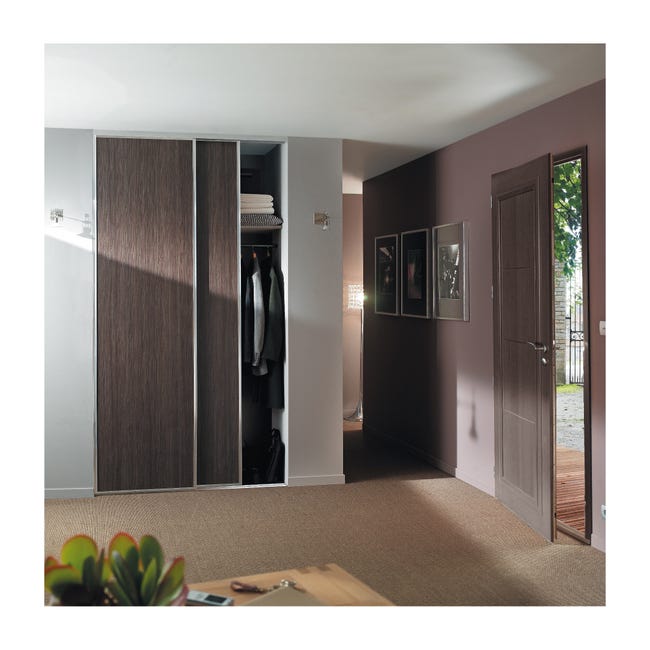 Leroymerlin Kit anta scorrevole con binario Florida 2 ante marrone L 120 x H 270 cm Offerta esclusiva