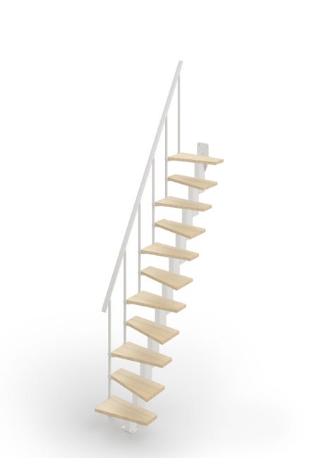 Leroymerlin Scala a rampa passo giapponese Saba larghezza 60 cm struttura in metallo bianco gradini in legno legno colorato chiaro Latest fashion