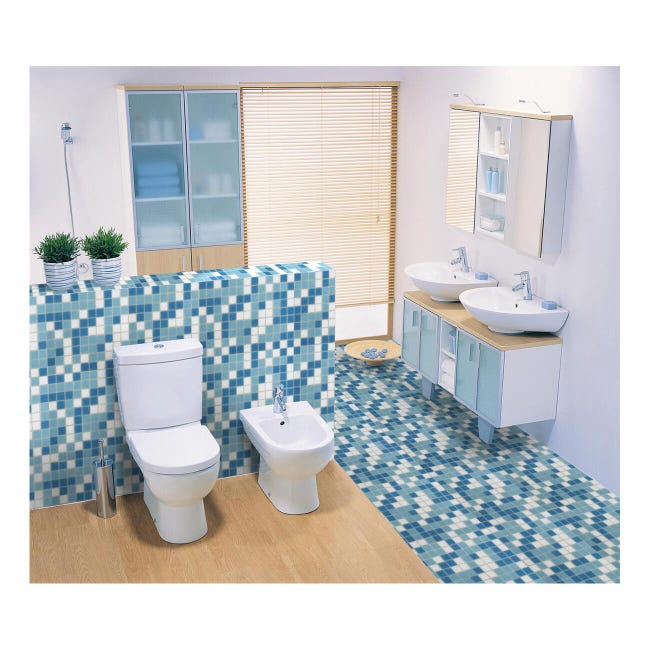 Leroymerlin Mosaico in vetro Classic Mix Swim blu e bianco L 32.7 x L 32.7cm x Sp. 4 mm 20 pezzi Vendita