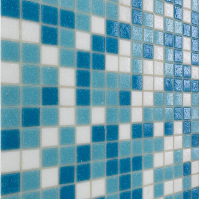 Leroymerlin Mosaico in vetro Classic Mix Swim blu e bianco L 32.7 x L 32.7cm x Sp. 4 mm 20 pezzi Vendita