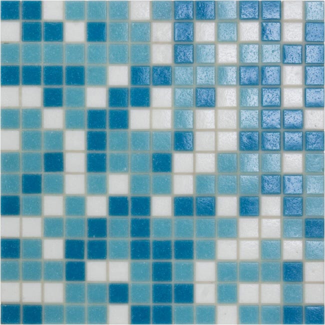 Leroymerlin Mosaico in vetro Classic Mix Swim blu e bianco L 32.7 x L 32.7cm x Sp. 4 mm 20 pezzi Vendita