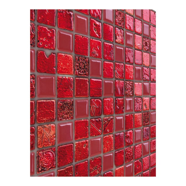 Leroymerlin Mosaico in pietra Lacca Rossa rosso L 30 x L 30cm x Sp. 8 mm Promozione
