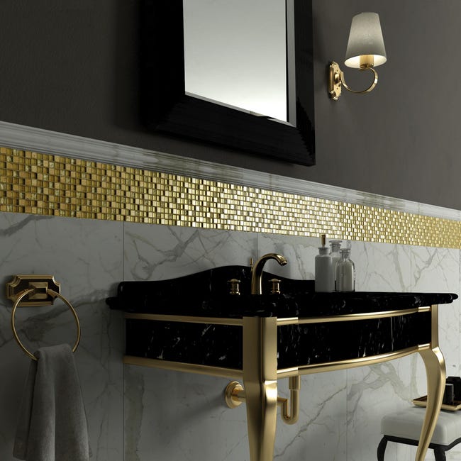 Leroymerlin Mosaico in pietra Crystal oro L 30 x L 30cm x Sp. 8 mm Spedizione Gratuita