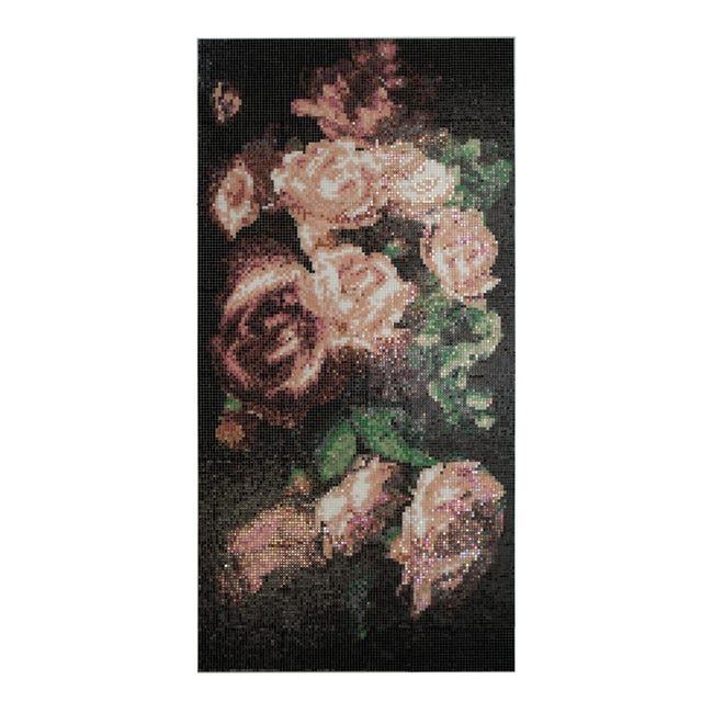 Leroymerlin Mosaico in vetro Bouquet Rosa 120x240 cm decoro completo multicolore L 30 x L 30cm x Sp. 4 mm 32 pezzi Consegna Veloce