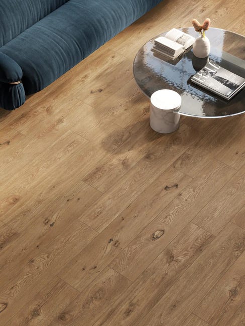 Leroymerlin Piastrella da pavimento e rivestimento interno rettificato Fable in gres porcellanato smaltato opaco marrone 120 x 20cm Sp. 9 mm traffico intenso (pei 4/5) R9 Vendita Calda