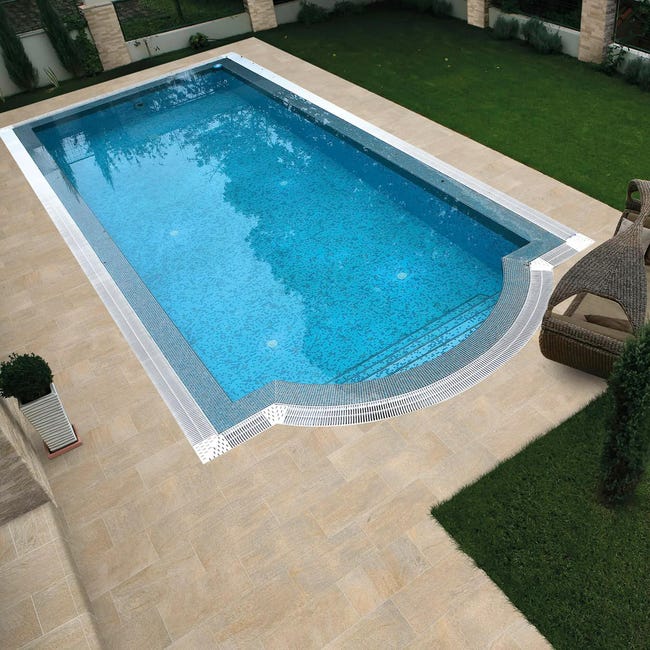Leroymerlin Piastrella da pavimento esterno Barge in gres porcellanato opaco beige 60 x 30cm Sp. 8.5 mm traffico molto intenso (pei 5/5) R11 Prezzo di fabbrica