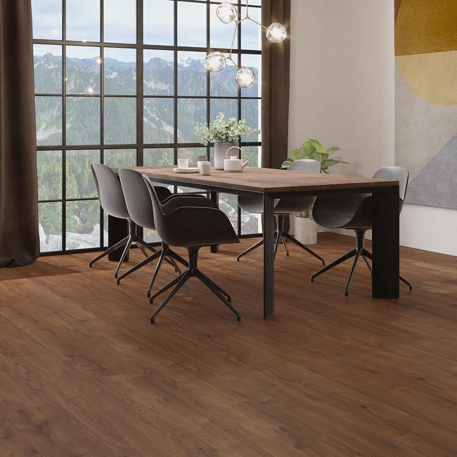 Leroymerlin Pavimento laminato ARTENS H20 GANDIS noce scuro resistente all'acqua Sp 10mm Offerta speciale
