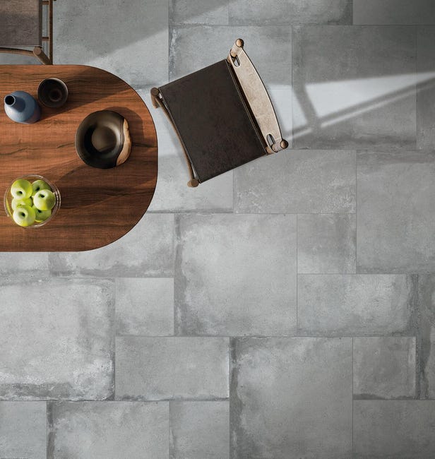 Leroymerlin Piastrella da pavimento esterno VALDORCIA in gres porcellanato smaltato opaco grigio 60 x 60cm Sp. 9 mm traffico intenso (pei 4/5) R11 Offerta per la Festa della Mamma