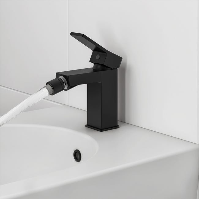 Leroymerlin Rubinetto per bidet Studio nero spazzolato lucido SENSEA Latest fashion