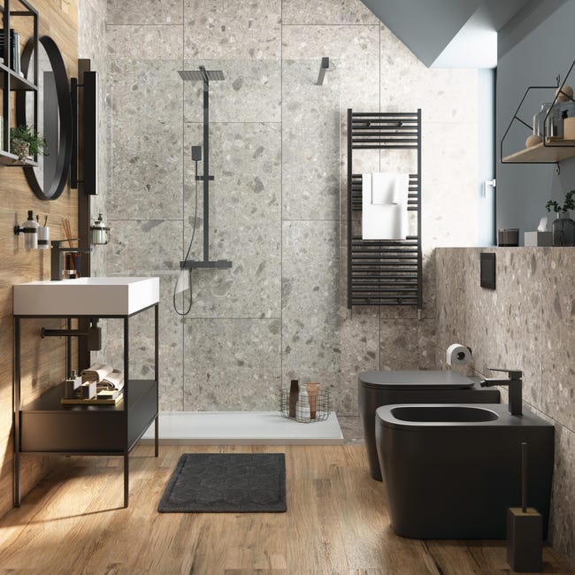 Leroymerlin Rubinetto per bidet Studio nero spazzolato lucido SENSEA Latest fashion