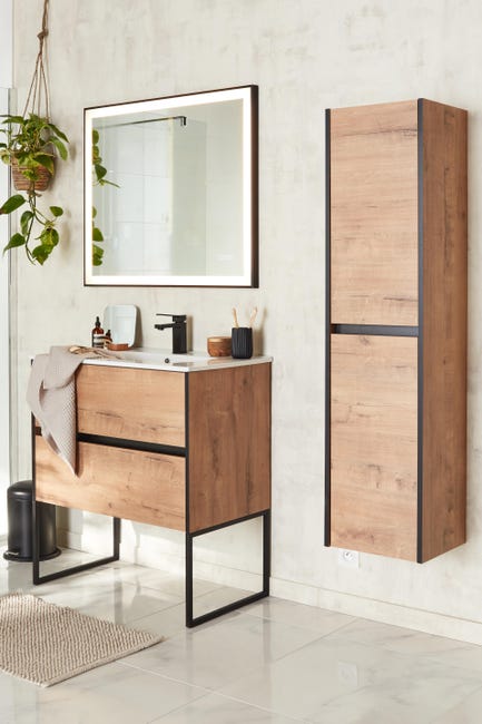 Leroymerlin Rubinetto per lavabo a canna media Studio nero spazzolato opaco SENSEA H 16 cm Enormi risparmi