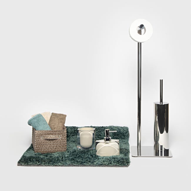 Leroymerlin Piantana porta rotolo e porta scopino wc Poseidon inox lucido Prezzo basso