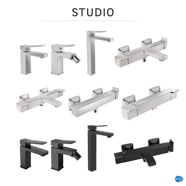Leroymerlin Rubinetto per lavabo Studio cromato lucido SENSEA H 35 cm Ritorno libero